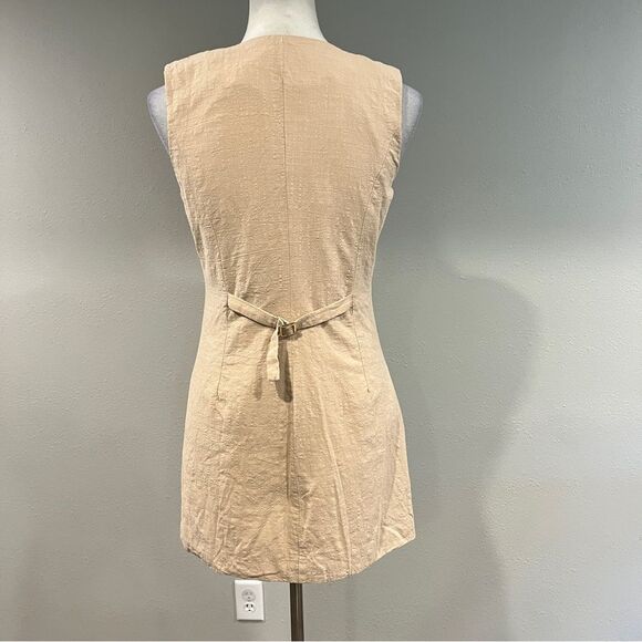 Cummense Sleeveless Beige Button-Down Dress size small - Picture 7 of 13
